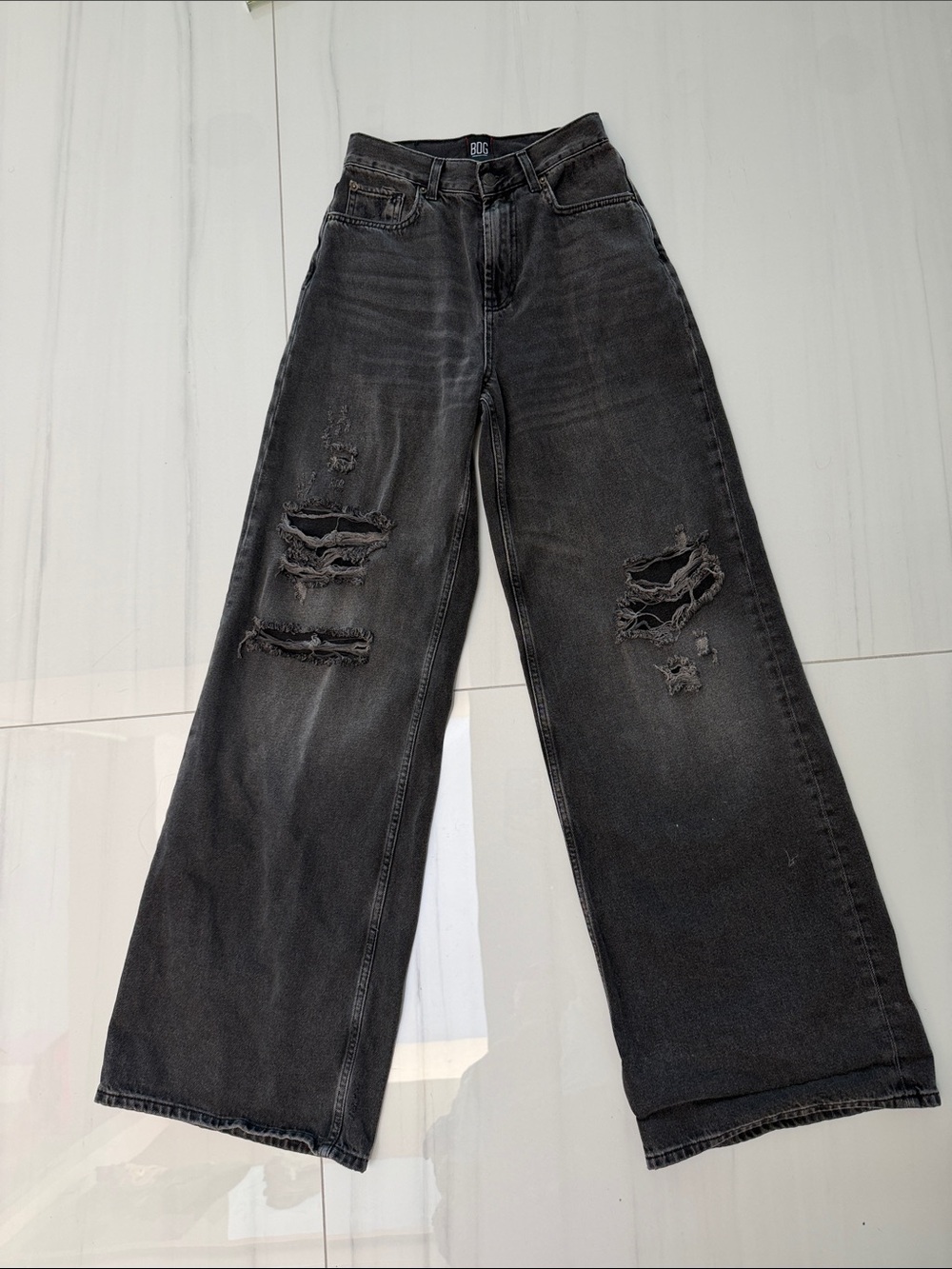 BDG Black Wide Leg Distressed Jeans